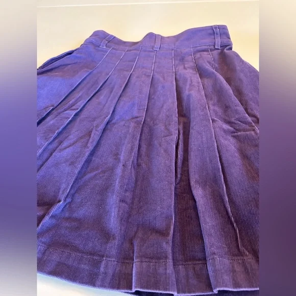Boden Pleated Corduroy High Waist Mini Skirt Purple Women’s Size 2P Petite NWT - Picture 6 of 16